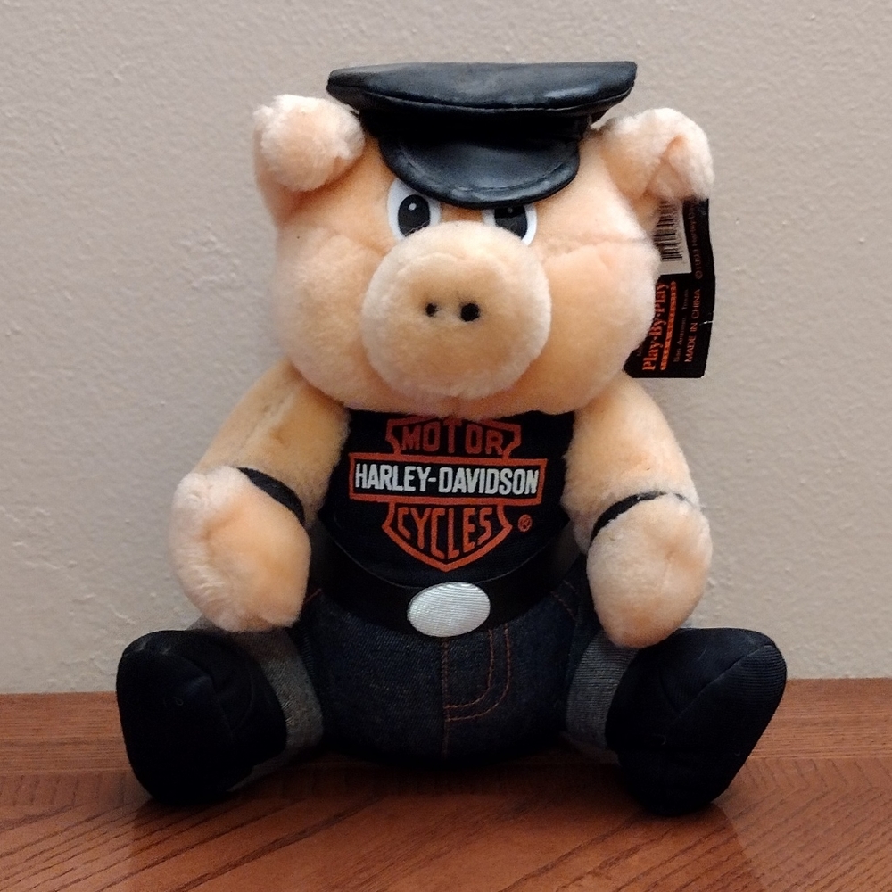 Harley Davidson 1993 Plush with Tag and Leather Like Cap 6.25" Tall